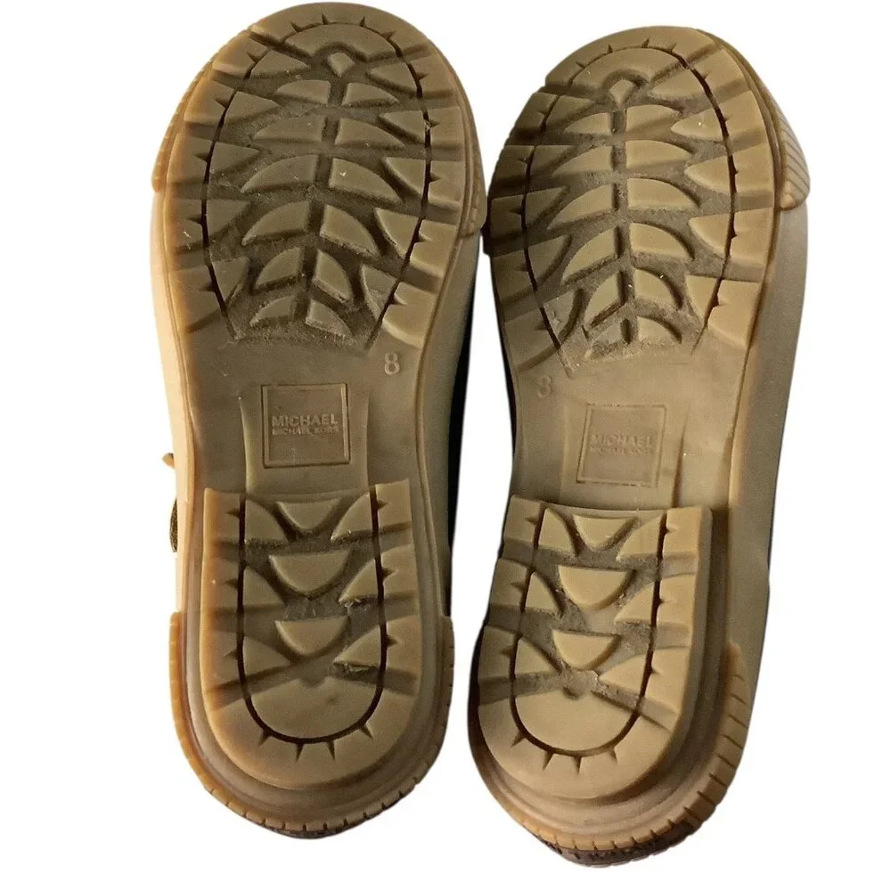 Michael Kors Womens Duck Shoes‎ Brown Rubber Sole Lace Up Size 8 Sturdy Outdoor